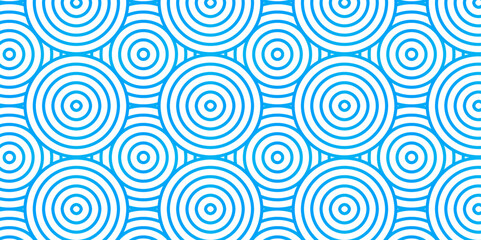 Seamless pattern with circles fabric curl backdrop. Seamless overloping pattern with waves pattern with waves and blue geomatices retro background.	