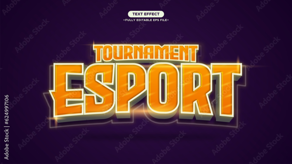 Poster esport gold logotype text effect eps file format fully editable font and text