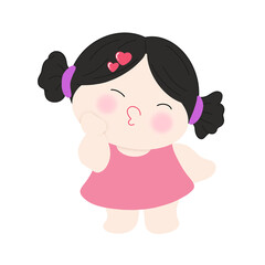 Illustration about cute chubby girl exercising