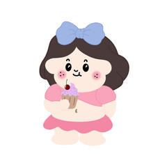 Illustration about cute chubby girl exercising