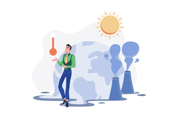 Global Warming Awareness Illustration Concept