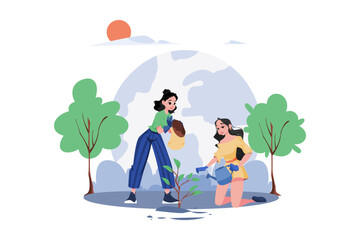 Forest Preservation Illustration Concept