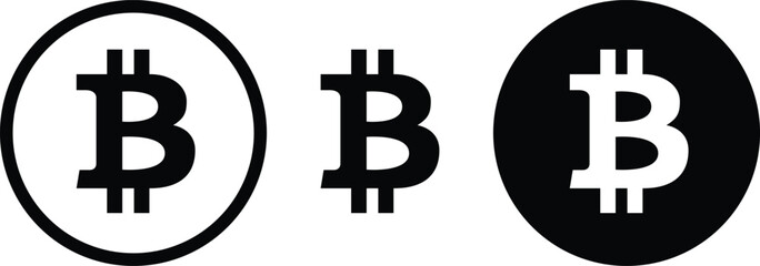 Bitcoin cryptocurrency symbol icon. Bitcoin vector illustration. Bitcoin circle