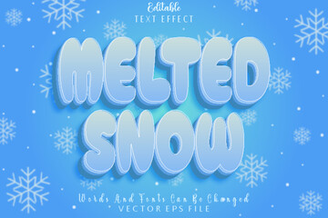 Melted Snow Editable Text Effect Emboss Cartoon Style