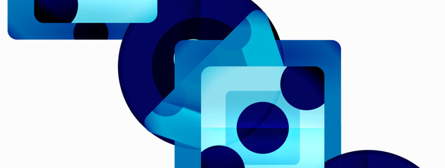 Trendy minimal geometric abstract background. Triangles, squares and circles bright colors backdrop. Vector Illustration For Wallpaper, Banner, Background, Card, Book Illustration, landing page © antishock