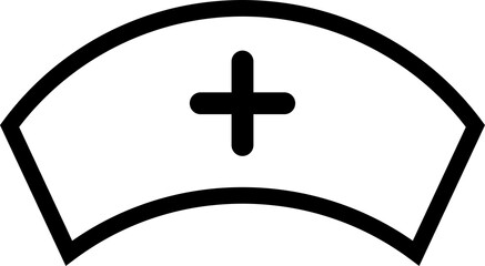 Fototapeta premium Nurse hat icon medical concept for graphic design, logo, web site, social media, mobile app, ui illustration. 