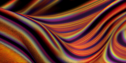Beautiful 3D abstract shiny iridescent different colors background or texture. Generative AI