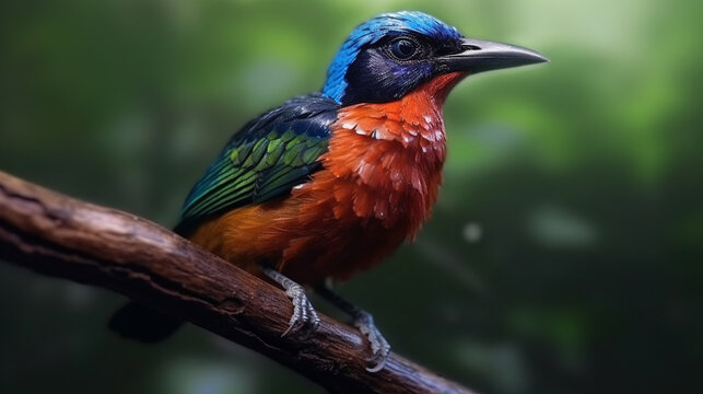 red billed kingfisher HD 8K wallpaper Stock Photographic Image
