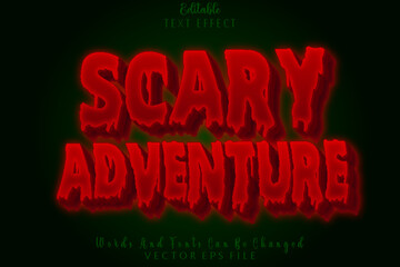 Scary Adventure Editable Text Effect Emboss Cartoon Style