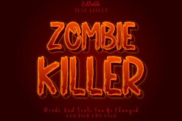 Zombie Killer Editable Text Effect Emboss Cartoon Style