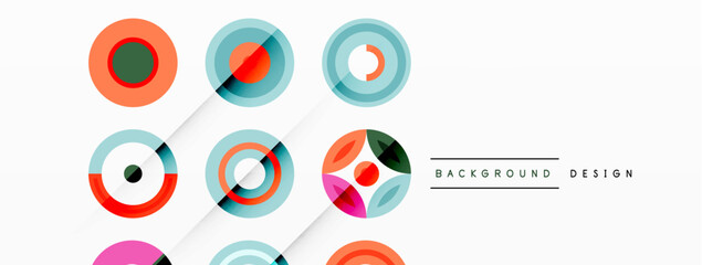Vibrant and eye-catching vector background featuring a grid of colorful circles arranged in a patterned composition, perfect for modern and trendy designs
