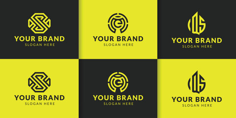 Collection of abstract initial logo design bundles