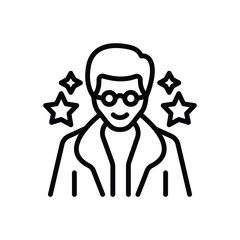 Black line icon for celebrities 