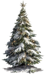 Fototapeta premium decorated christmas tree isolated on white background