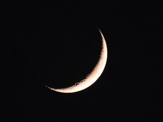 Obraz na płótnie Canvas Quarter Moon in Black Sky