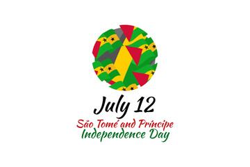 July 12, Independence day of São Tomé and Príncipe vector illustration. Suitable for greeting card, poster and banner. 