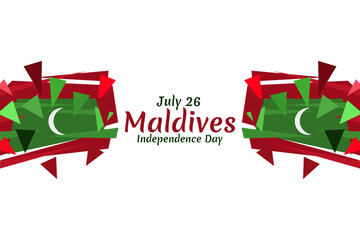 July 26, Independence Day of Maldives vector illustration. Suitable for greeting card, poster and banner.