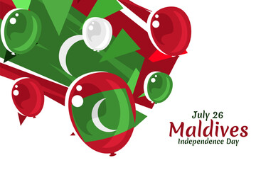 Obraz premium July 26, Independence Day of Maldives vector illustration. Suitable for greeting card, poster and banner.
