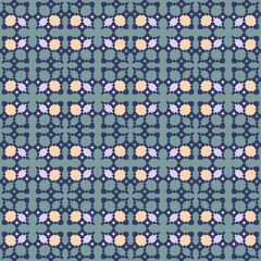 Seamless simple flowers Pattern. Abstract texture designs can be used for backgrounds, motifs, textile, wallpapers, fabrics, gift wrapping, templates. Vector	
