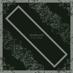 Abstract design with abstract elements and lines. Design for packaging, technical, magazine cover, cover, template, polygraphy, typography