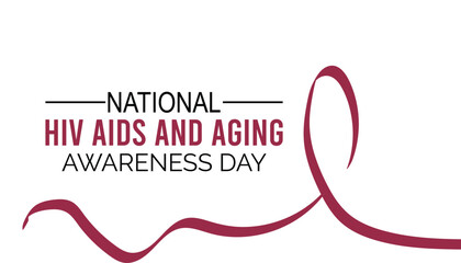 HIV AIDS and aging awareness day is observed every year on 25 September. banner, poster, card, background design.