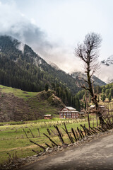 Fototapeta na wymiar Breathtaking landscape and mountains of Kashmir stock image. 