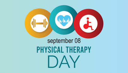 Physical therapy day is observed every year on 25 September. banner, poster, card, background design.
