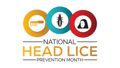 National Head Lice (PEDICULOSIS) prevention month observed each year during September. banner, poster, card, background design.