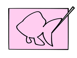 金魚型の型抜き菓子イラスト素材