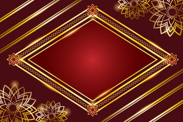 Red Elegant Background With Luxury Frame