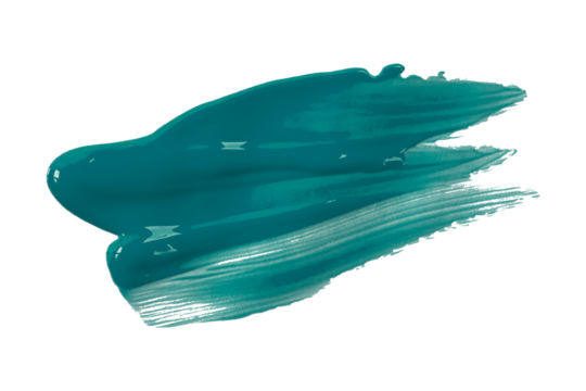 Shiny green brush watercolor painting isolated on transparent background. watercolor png