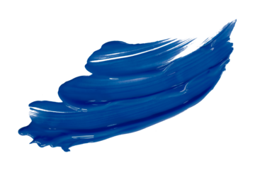 Shiny blue brush watercolor painting isolated on transparent background. watercolor png