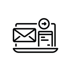 Black line icon for mailto 