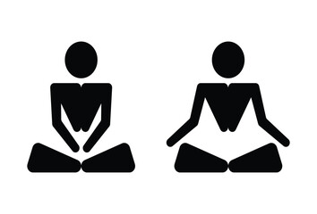 Meditation or meditate flat vector icon. Yoga icon for logo, poster, banner, flyer or card design. 