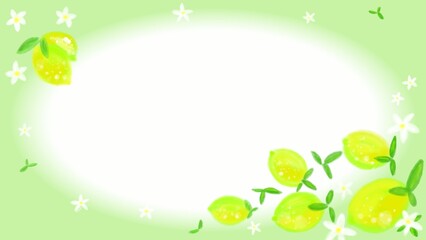 レモンのかわいい水彩イラストの背景