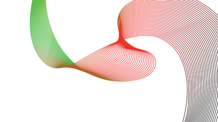 black red white green abstract tech wavy lines gradient background isolated