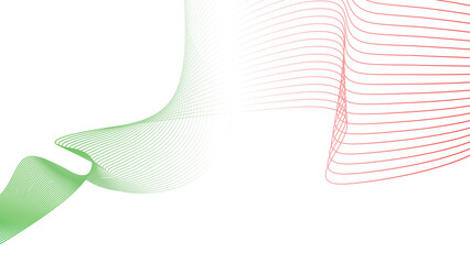 green red white abstract tech wavy lines gradient background  © Dipak