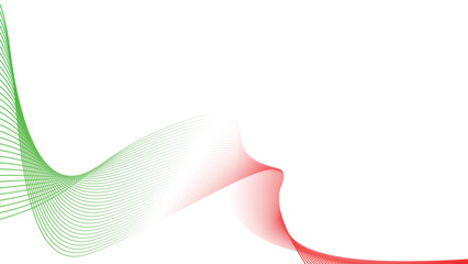 green red white abstract tech wavy lines gradient background  © Dipak