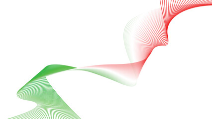 green red white abstract tech wavy lines gradient background  © Dipak