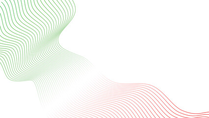 green red white abstract tech wavy lines gradient background  © Dipak