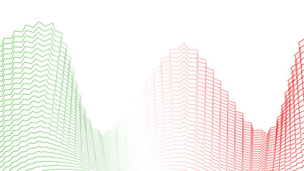 green red white abstract tech wavy lines gradient background  © Dipak