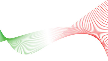green red white abstract tech wavy lines gradient background  © Dipak