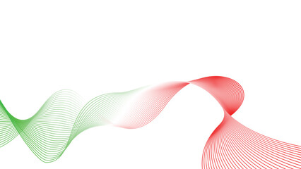 green red white abstract tech wavy lines gradient background  © Dipak