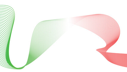 green red white abstract tech wavy lines gradient background  © Dipak