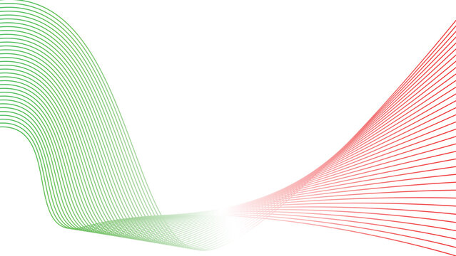 green red white abstract tech wavy lines gradient background 