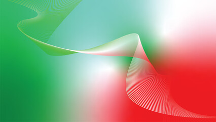 green red white abstract tech wavy lines gradient background  © Dipak