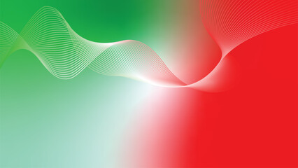green red white abstract tech wavy lines gradient background  © Dipak