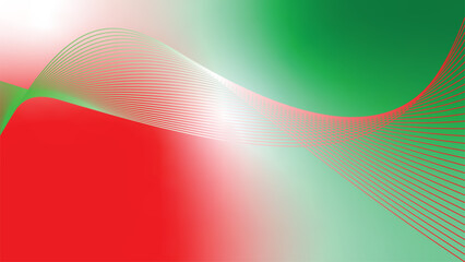 green red white abstract tech wavy lines gradient background  © Dipak