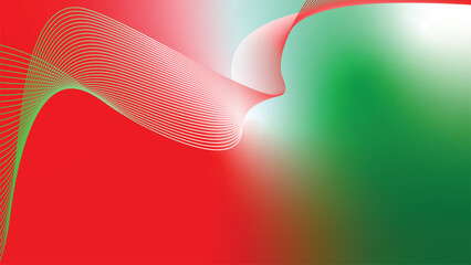 green red white abstract tech wavy lines gradient background  © Dipak