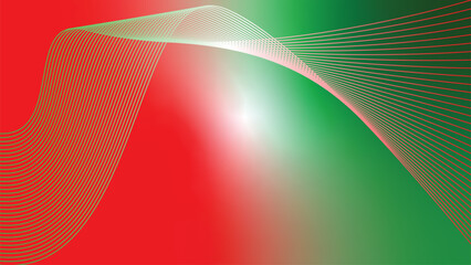 green red white abstract tech wavy lines gradient background  © Dipak